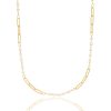 Textured Paperclip & Pearl Charm Necklace