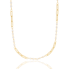 Textured Paperclip and Pearl Charm Necklace (H262/I135A)