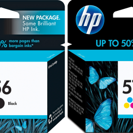 HP 56 Black and 57 Tricolor Ink Cartridges- Combo Pack
