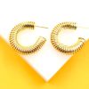 18K Gold Filled Herringbone Hoops