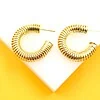 18K Gold Filled Herringbone Hoops