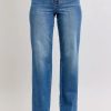 Judy Blue High-Waist Straight Jeans – Contrast Stitch (Plus)