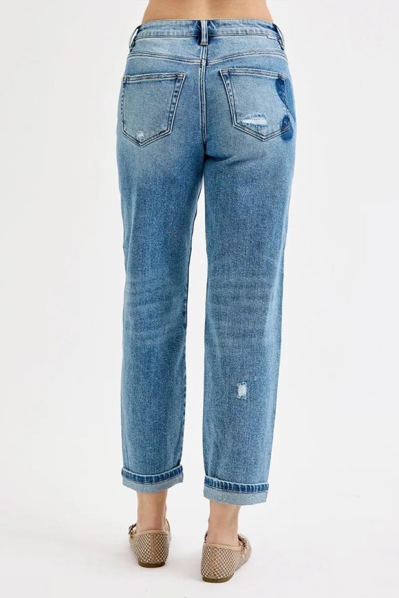 RISEN Mid-Rise Boyfriend Jeans – Heart Shade  Plus - Image 5