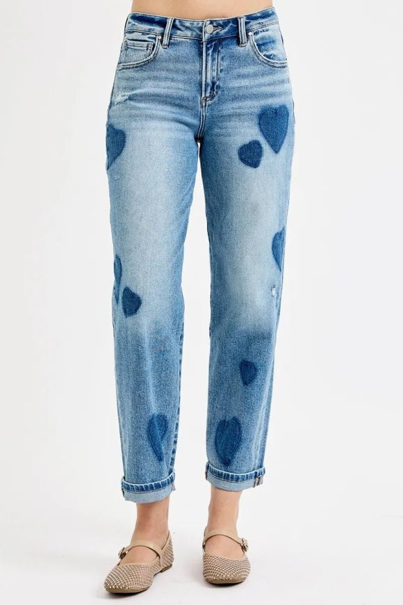 RISEN Mid-Rise Boyfriend Jeans – Heart Shade  Plus - Image 12