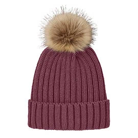 Faux Fur Pom Beanie Hat